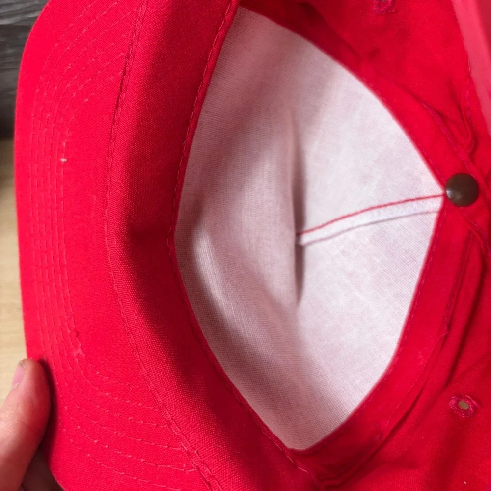 Vintage‎ Baker Stone Work Hat Cap Snap Back Black Red Outdoors 90s